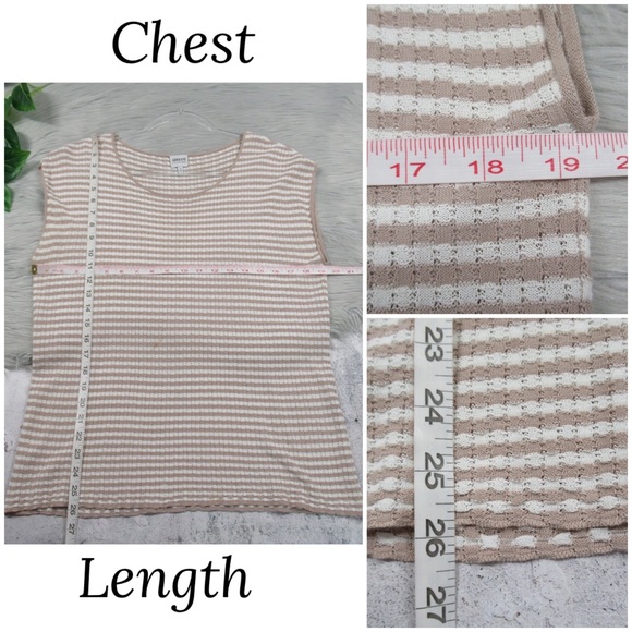 ARMANI COLLEZIONI Shell Tank & Cardigan Set Striped Pointelle Knit Women’s 10 - Picture 12 of 12